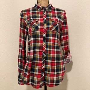 Women’s Passport Plaid Dress Shirt, Large